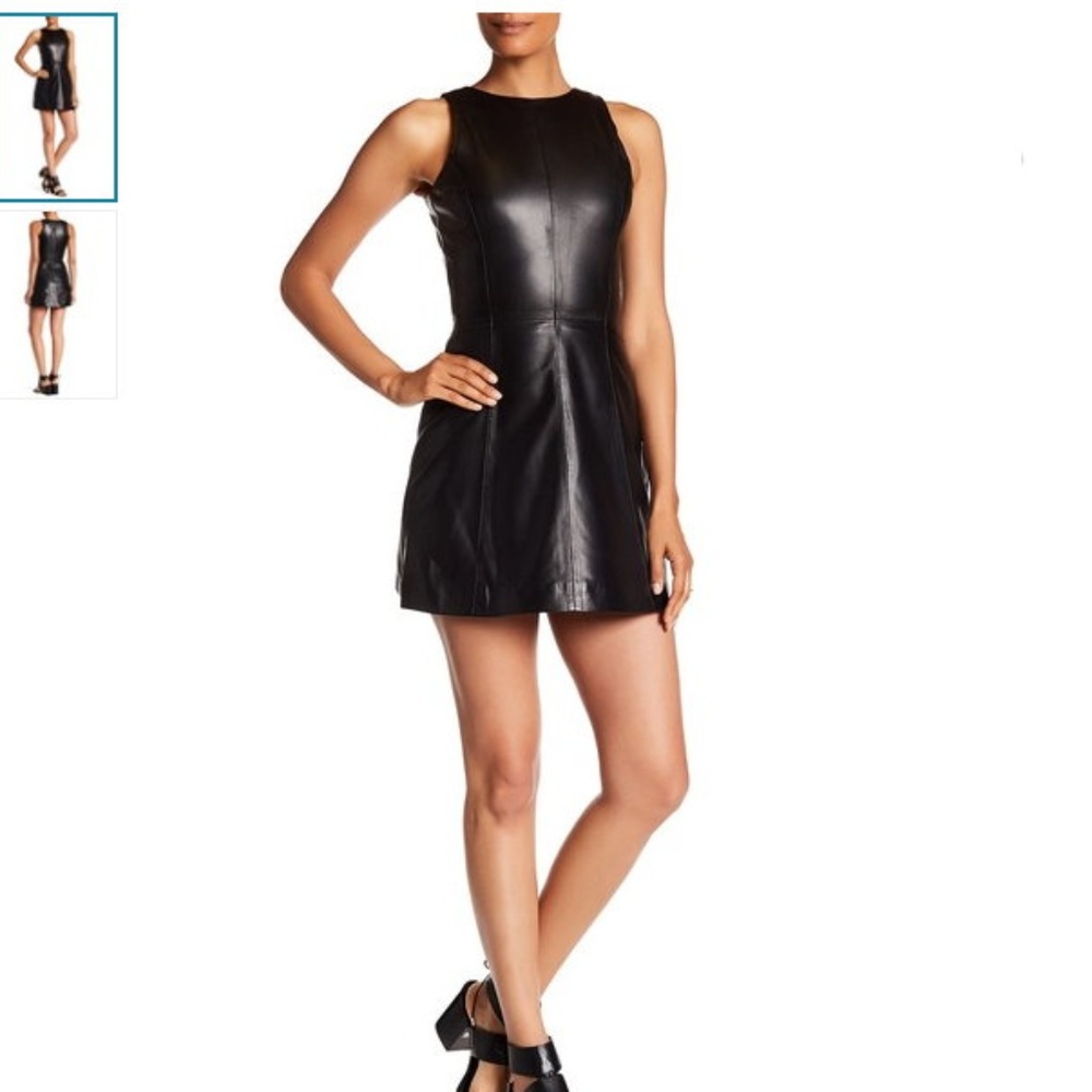 NWT Muubaa Agden soft beautiful high quality lamb leather black mini dress